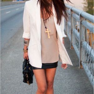 Zara white oversized blazer